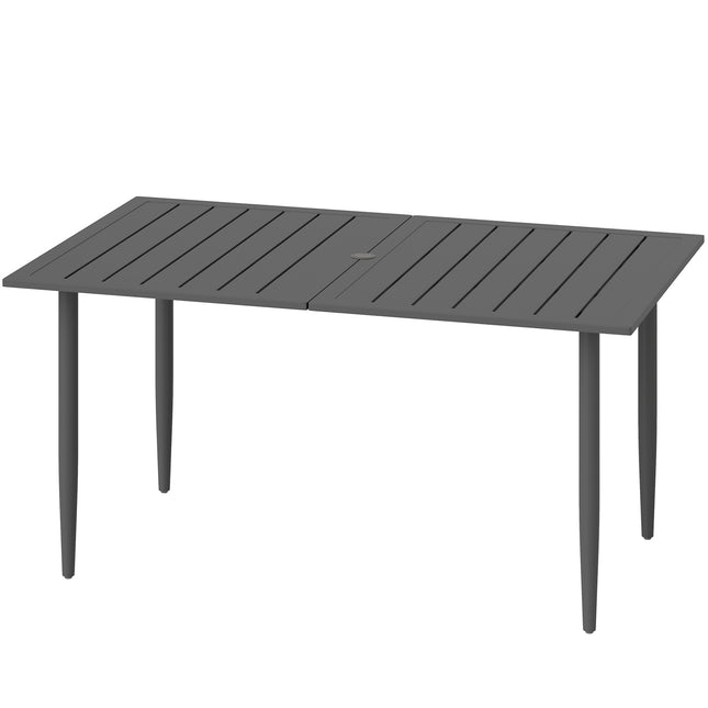 Rectangular outdoor table in steel, 150x90cm, Black