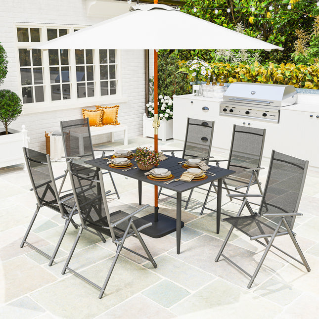 Rectangular outdoor table in steel, 150x90cm, Black