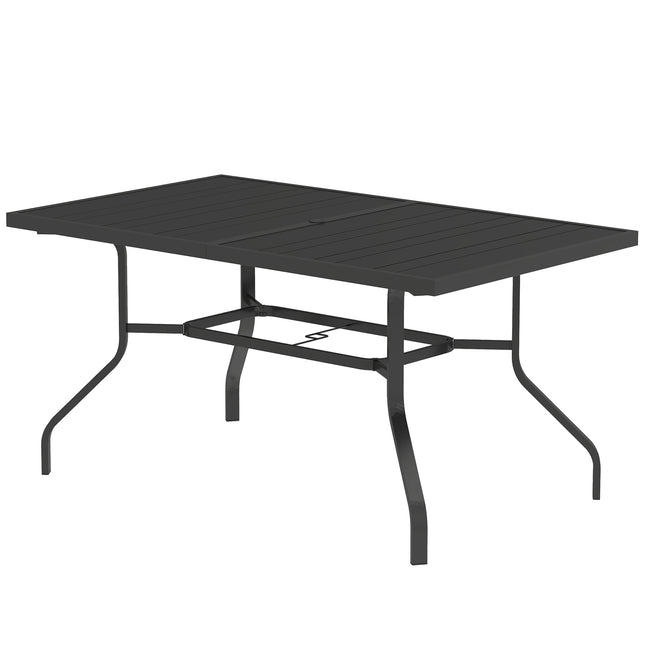Rectangular Outdoor dining table in steel, weatherproof, 152x90 cm