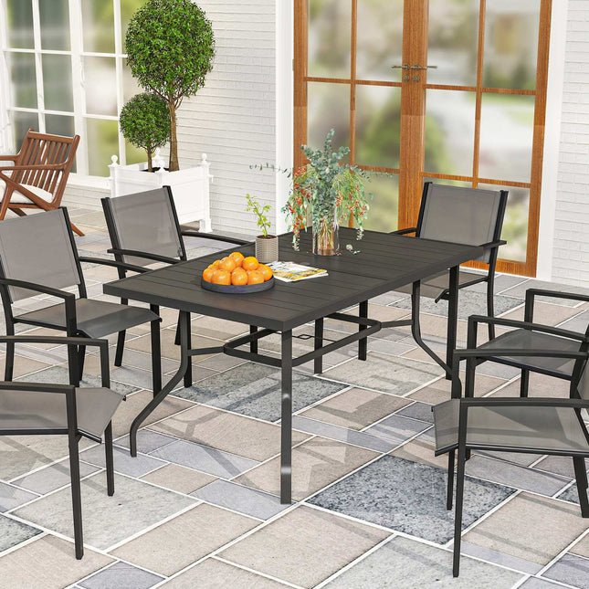 Rectangular Outdoor dining table in steel, weatherproof, 152x90 cm