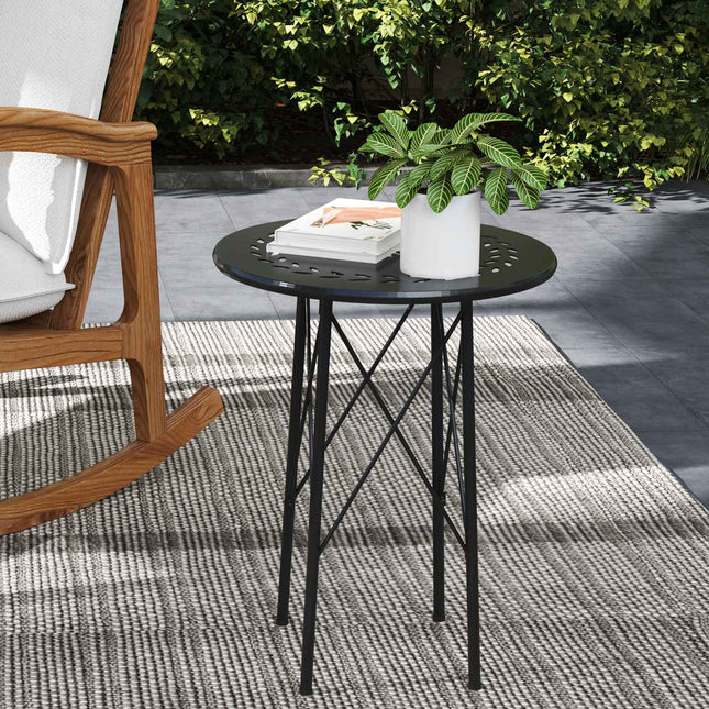 Round outdoor table in steel, Ø40x50cm, weatherproof design