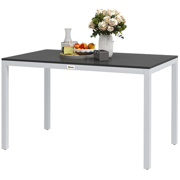 Aluminum garden table, 120x70 cm, weatherproof, black