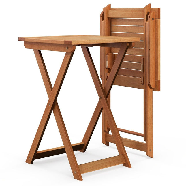 Garden table foldable weatherproof bistro table made of hardwood folding table square wooden table 50 x 50 x 73.5 cm natural
