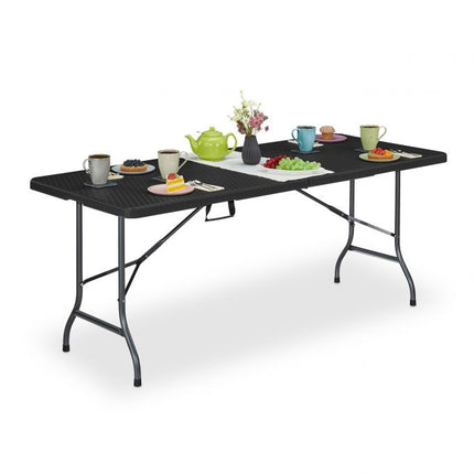 Garden table in black rattan look