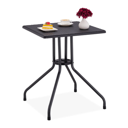 Garden table in black rattan look