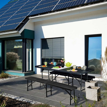Garden table in black rattan look
