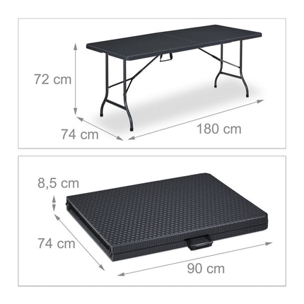 Garden table in black rattan look