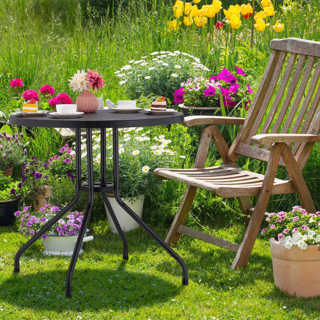 Garden table in black wood look