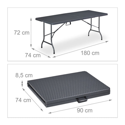 Garden table in gray rattan look