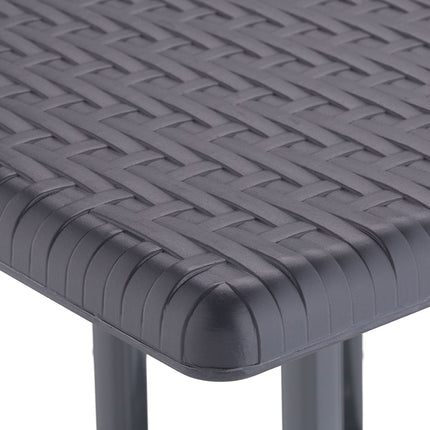 Garden table in gray rattan look