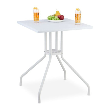 Garden table in white rattan look