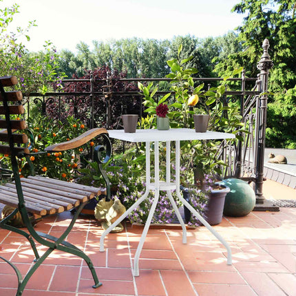Garden table in white rattan look