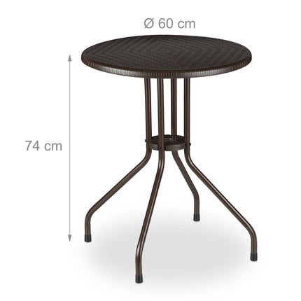 Garden table round brown