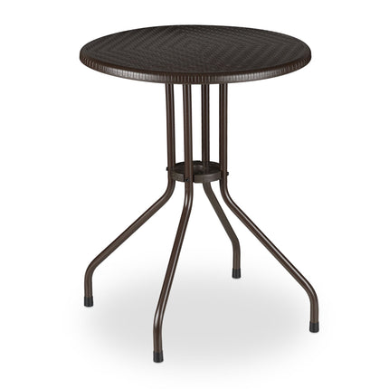 Garden table round brown