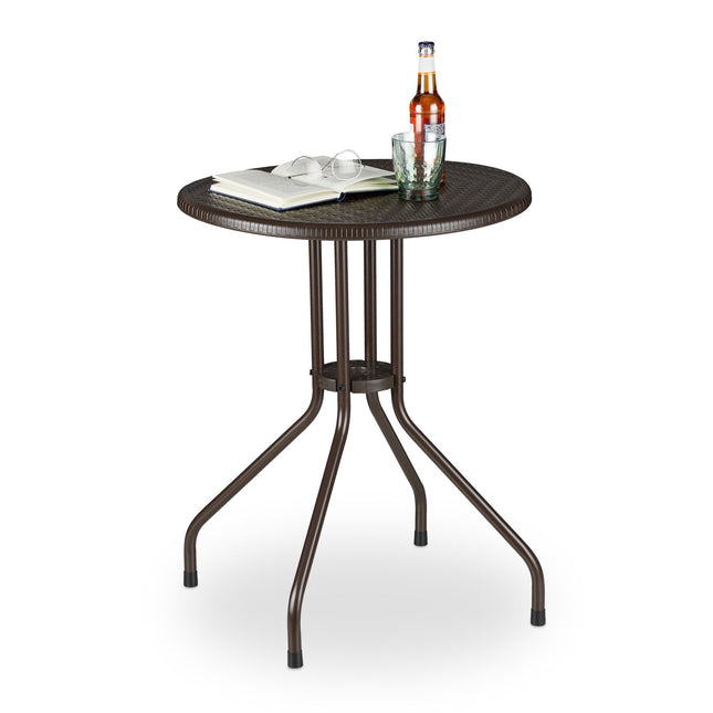 Garden table round brown