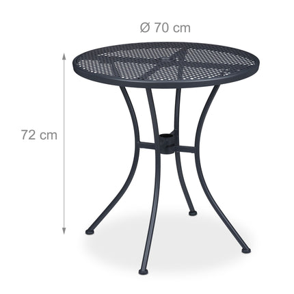 Garden table with hole for parasol