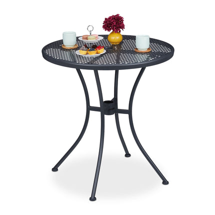 Garden table with hole for parasol