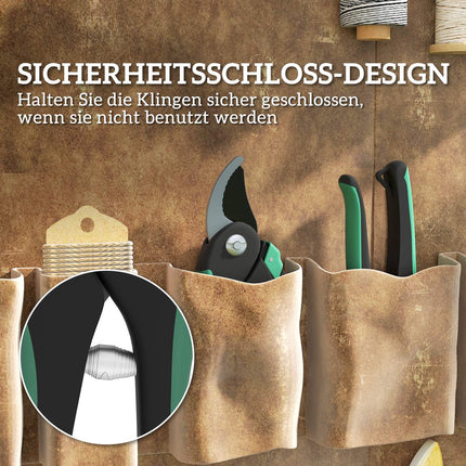 Tuingereedschapset 2 stuks tuingereedschap van metaal tuingereedschap met tuinschaar groen + zwart