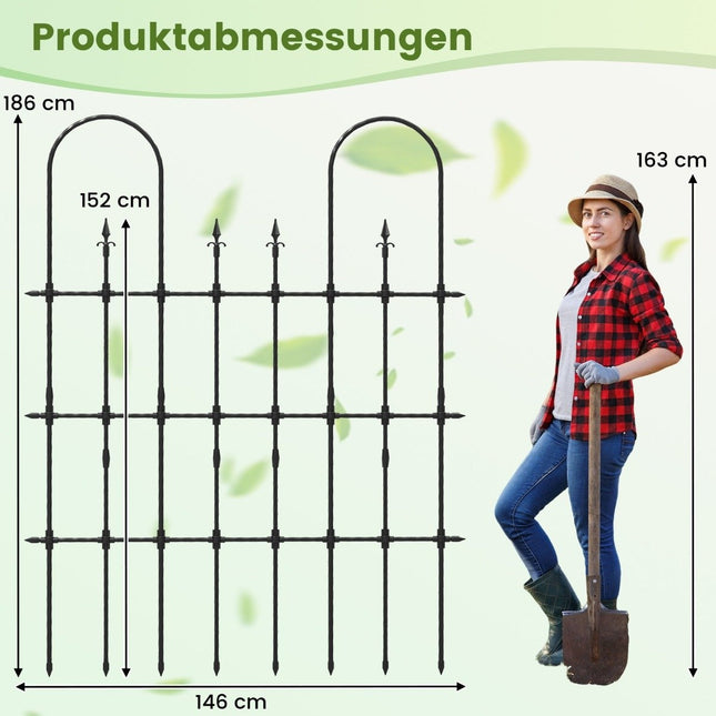 Garden trellis for climbing plants. Rustproof metal plant support frame for raised beds