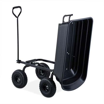 Garden trolley with tilt function