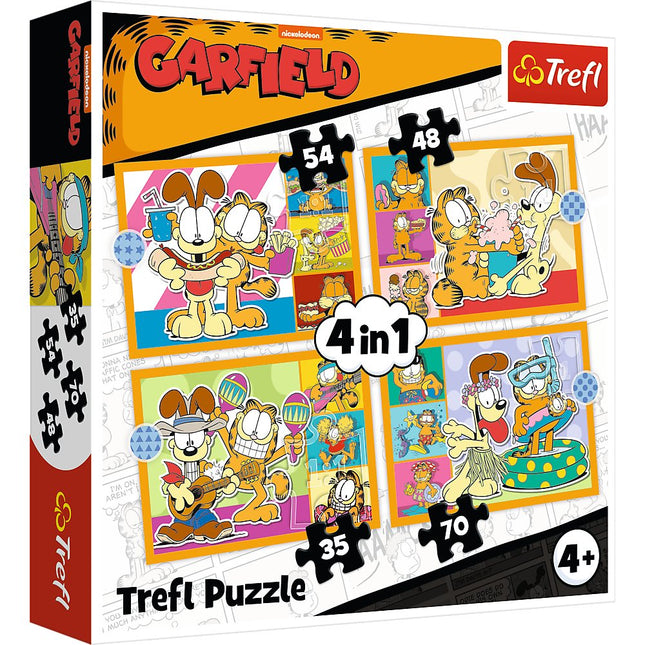 Garfield 4-in-1 Puzzle Set for Kids, Fun and Engaging