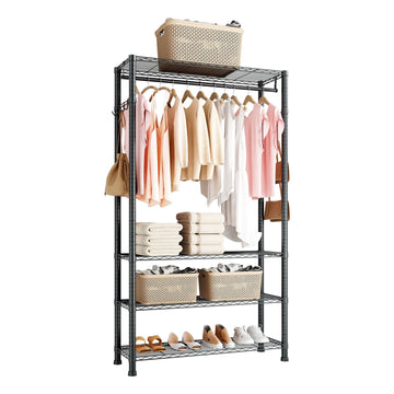 Garment Rack, 4-Tier Adjustable Carbon Steel, 500 lb