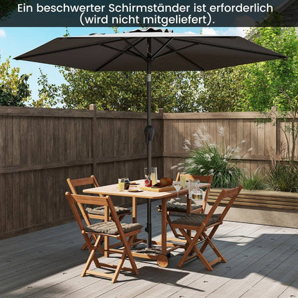 Garten-Terrassenschirm 230 cm, Kippbar, Grau