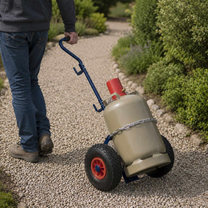 Gas Cylinder Trolley with Handle & Safety Chain