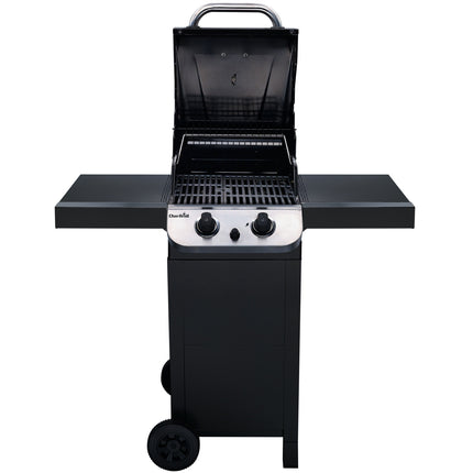 Gas Grill with 2 Burners, Cast Iron Grates, Thermometer