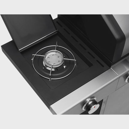 Gas Grill with 4 Burners and Side Burner, 63x38 cm Cooking Area
