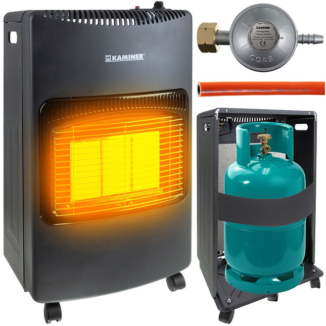 Gas Heater, 4200W, 60m² Coverage, LPG, Hose Included