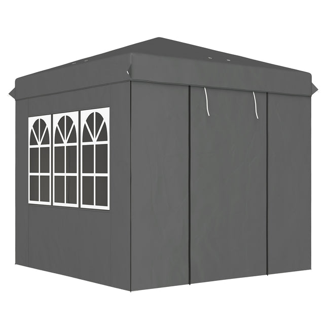 Pop-Up Gazebo 2.5x2.5m, water-resistant, UV50+, dark grey