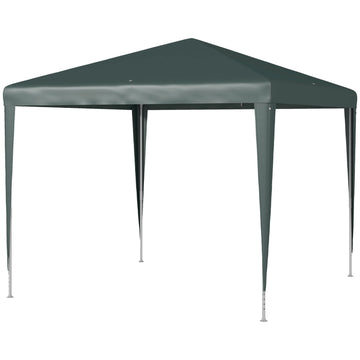 Garden gazebo in dark green steel, 2.7 x 2.7 m patio tent