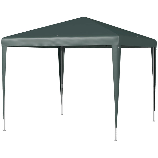 Garden gazebo in dark green steel, 2.7 x 2.7 m patio tent