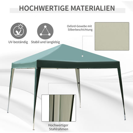 Pop-Up Gazebo 2.95x2.95M, UV-resistant collapsible steel frame