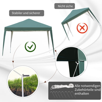 Pop-Up Gazebo 2.95x2.95M, UV-resistant collapsible steel frame