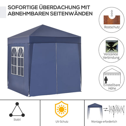 2x2M collapsible gazebo with 4 side walls and zipper