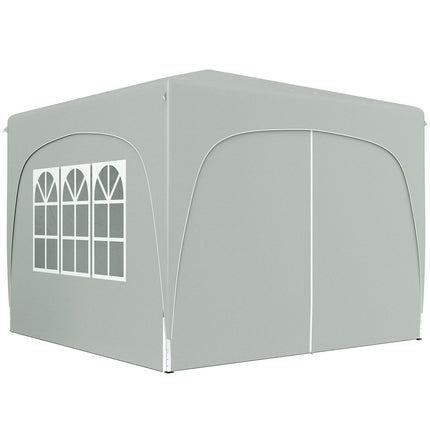 Paviljoen 3x3m, waterafstotend, stabiel, winterbestendig pop-up vouwpaviljoen, UV-bescherming 50+, opvouwbare partytent, tuintent met 4 zijpanelen, zaktuinpaviljoen voor op de camping, tuin, lichtgrijs
