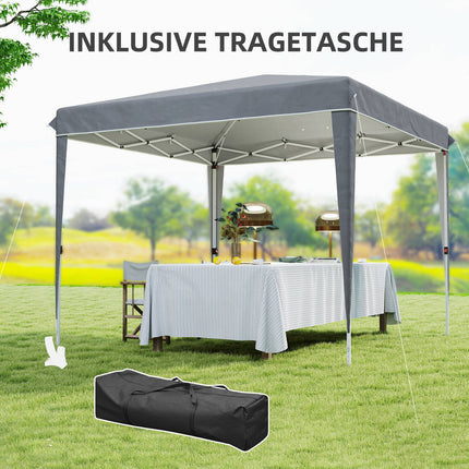 Paviljoen 3x3m, waterafstotend, stabiel, winterbestendig vouwpaviljoen, UV-bescherming 50+, opvouwbare partytent, tuintent met tas, tuinpaviljoen voor op de camping, tuin, lichtgrijs