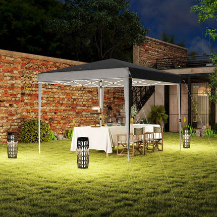 Paviljoen 3x3m, waterafstotend, stabiel, winterbestendig vouwpaviljoen, UV-bescherming 50+, opvouwbare partytent, tuintent met tas, tuinpaviljoen voor op de camping, tuin, lichtgrijs