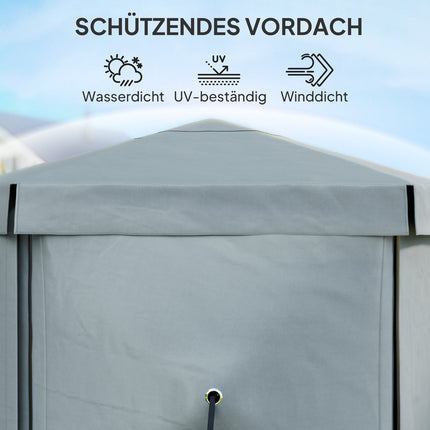 Tuinhuisje Zeshoekig Ca. 3,6x3m waterdicht pop-up vouwpaviljoen met 5 zijpanelen zak opvouwbare partytent UV 30+ winterbestendig tuintent tuinpaviljoen voor kamperen tuinfestival lichtgrijs Aosoom