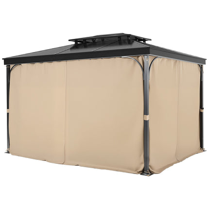 Gazebo Privacy Curtains 10x10, 4-Panel, Zippered, Khaki