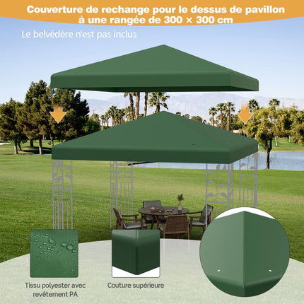 Gazebo Replacement Canopy 300x300 cm, Waterproof Polyester