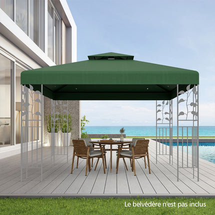Gazebo Replacement Canopy 3 x 3 m, Double-Tier, Polyester
