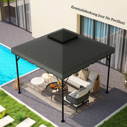 Gazebo Replacement Canopy, 3x3m, Dual-Tier, UPF 30+