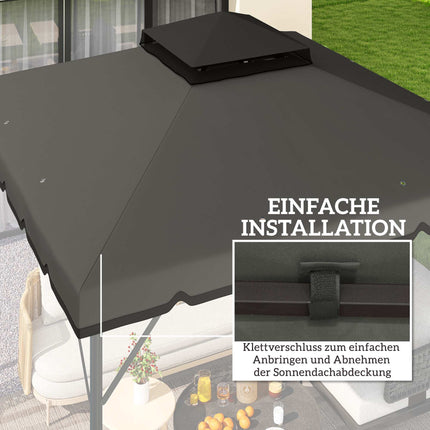 Gazebo Replacement Canopy, 3x3m, Dual-Tier, UPF 30+
