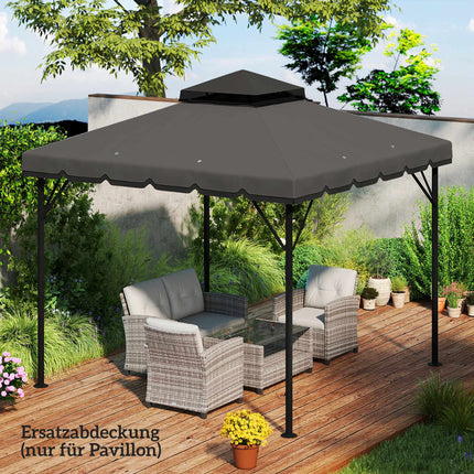 Gazebo Replacement Canopy, 3x3m, Dual-Tier, UPF 30+