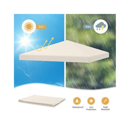 Gazebo Replacement Canopy Top Cover 3 x 3 m, Beige, Vented Roof