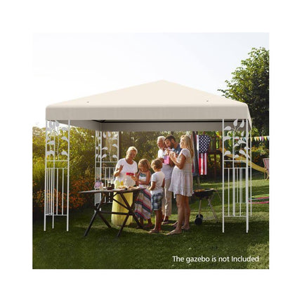 Gazebo Replacement Canopy Top Cover 3 x 3 m, Beige, Vented Roof