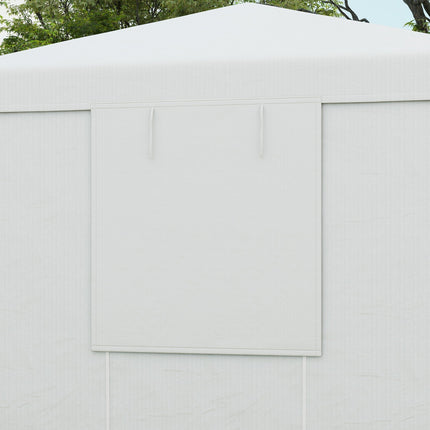 Waterproof gazebo roof with 2 side walls, white